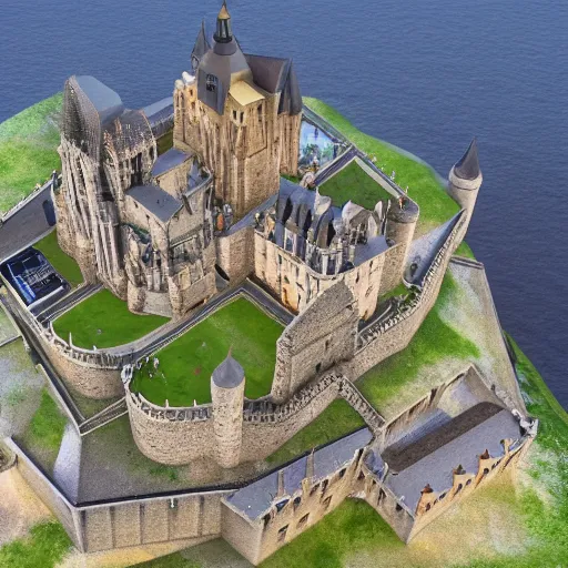 Image similar to mont saint michel,3D,isometric,beautiful