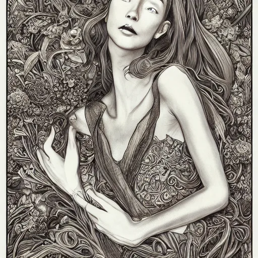 Prompt: the portrait of an extremely beautiful, gorgeous, elegant, graceful, sensual, and sophisticated young teen partially made of cucumbers, an ultrafine detailed illustration by james jean, intricate linework, bright colors, final fantasy, behance contest winner, vanitas, angular, altermodern, unreal engine 5 highly rendered, global illumination, radiant light, detailed and intricate environment