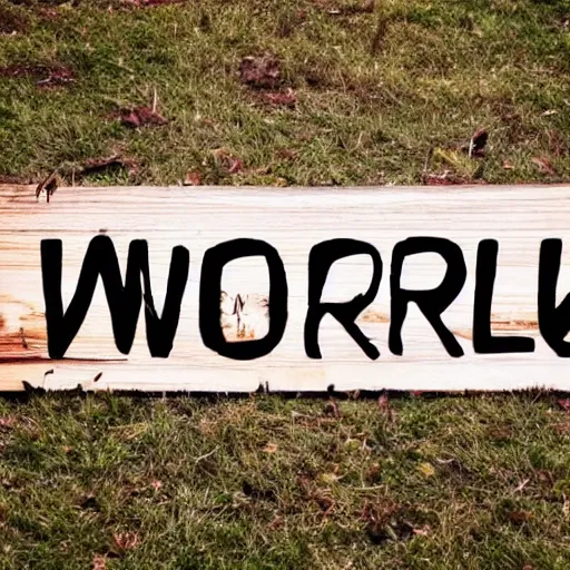 Prompt: A sign that says 'Hello World'.