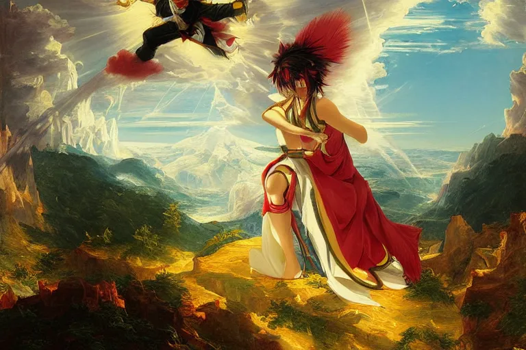 Image similar to animefest dallas, painting by thomas cole