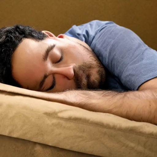 Image similar to a man sleeping, snoring