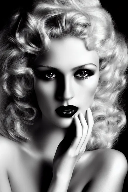 stunning black and white portrait of a beautiful | Stable Diffusion