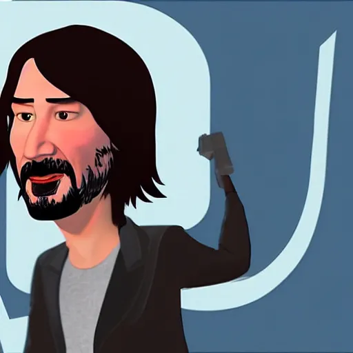 Image similar to Keanu reeves as a Pixar character