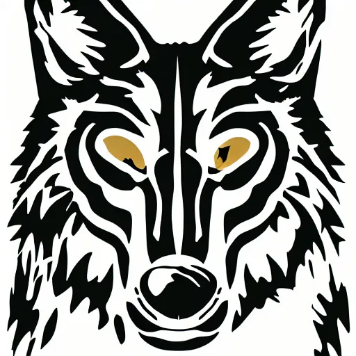 Prompt: laser cut animal vector image of a wolf wildlife stencils - forest landscape