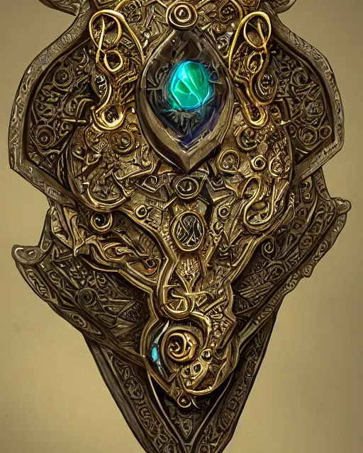 Image similar to close up of an amulet, fantasy, intricate, elegant, highly detailed, digital painting, artstation, concept art, smooth, sharp focus, illustration