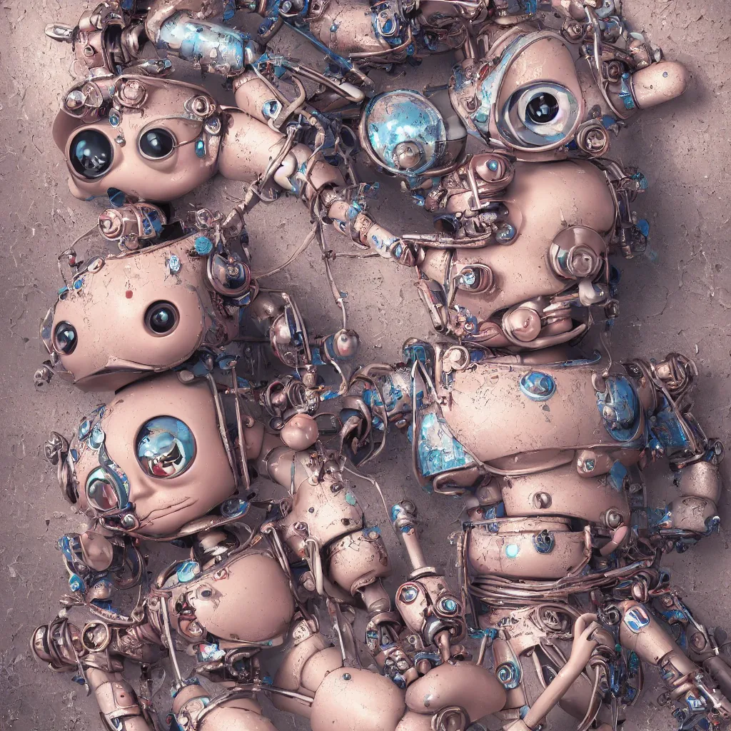 Image similar to closeup portrait of tin toy robot bikini girl trap, depth of field, zeiss lens, detailed, symmetrical, centered, fashion photoshoot, by nicoletta ceccoli, mark ryden, lostfish, breathtaking, 8 k resolution, extremely detailed, beautiful, establishing shot, artistic, hyperrealistic, octane render