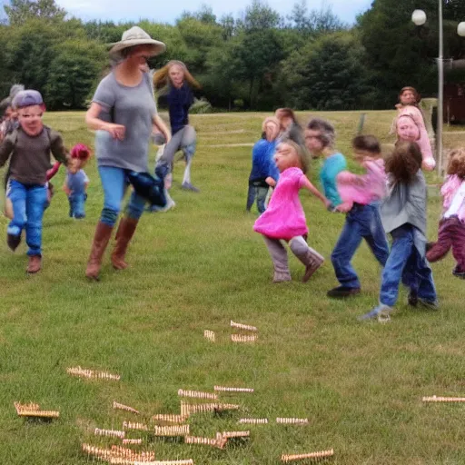 Prompt: harvesting energy from a field of toddlers and babies, matrix