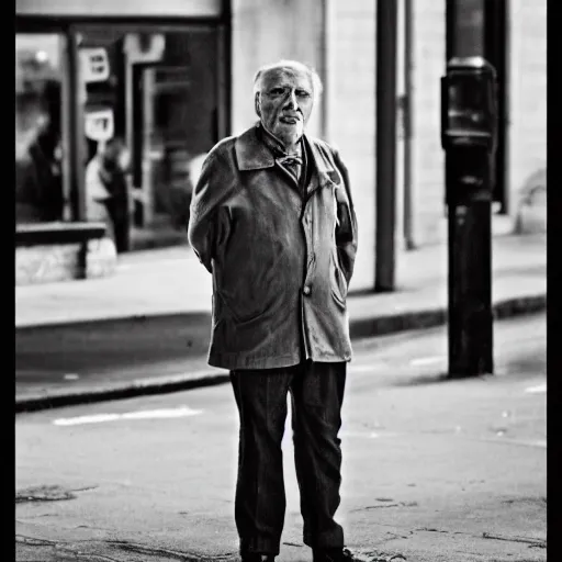 Image similar to portrait joseph quinn in the street, photojournalism, 5 0 mm, street photography