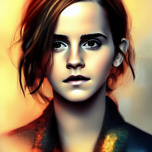 Prompt: portrait of emma watson, digital art, artstation cgsociety masterpiece