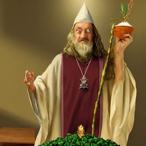 Image similar to Castor Troy as the cannabis pope