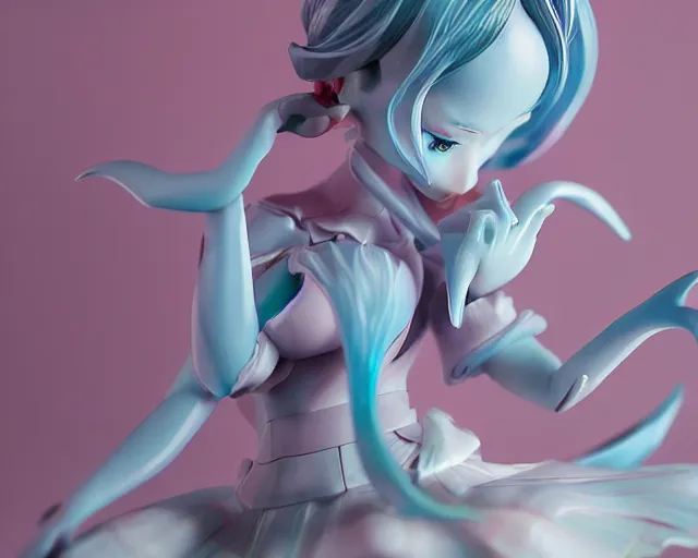 Prompt: James Jean isolated magical girl vinyl figure, figure photography, smooth sharp focus, holographic undertones, anime stylized, high detail, ethereal lighting - H 640