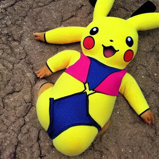 Prompt: pikachu woman in a microkini