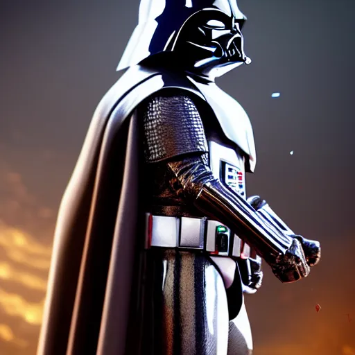 Prompt: a photo of 8k ultra realistic Darth Vader, full body, diablo, intricate white and gold armor, sword, ornate, cinematic lighting, hyperrealistic, focused, high details, unreal engine 5, cinematic, Trending on artstation, artstationHD, artstationHQ, 4k, 8k