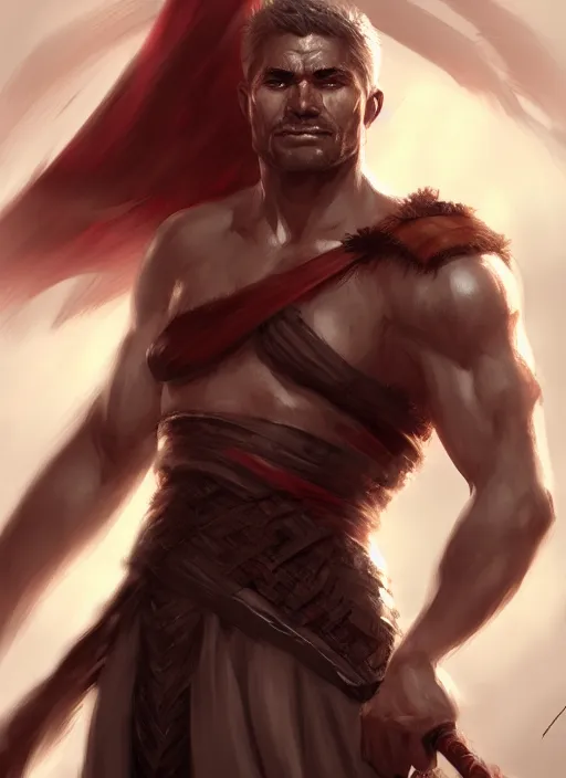 Prompt: spartacus, lol style, highly detailed, artgerm, cushart krenz, zeronis, trending on artstation, soft light, sharp edges, illustration, character design, concept art