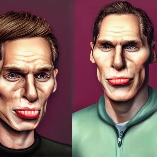 Image similar to Caricature portraits done of Jerma, realistic, hyperrealistic, very realistic, highly detailed, very detailed, extremely detailed, detailed, oil painting, digital art, trending on artstation