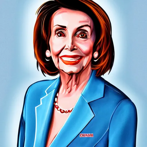 Image similar to a full length portrait of nancy pelosi painted by an anime artist