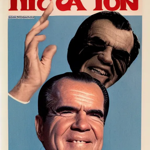 Prompt: Richard Nixon clubbing Seals, cover of Life magazine -6