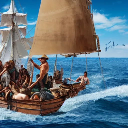 Image similar to the Mutiny on the Bounty, 4K detail