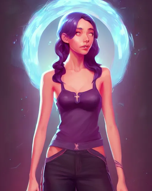 Image similar to a portrait of a beautiful full body Stella Maeve magic, art by lois van baarle and loish and ross tran and rossdraws and sam yang and samdoesarts and artgerm, digital art, highly detailed, intricate, sharp focus, Trending on Artstation HQ, deviantart, unreal engine 5, 4K UHD image