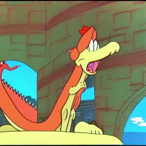 Prompt: a film still from the cartoon the lazy dragon ( 1 9 8 0 ) directed by walt disney
