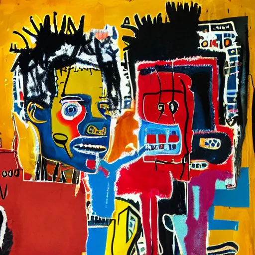 Image similar to mixed media collage basquiat style