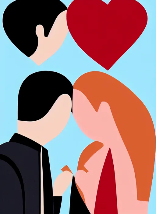 Image similar to style of santiago calatrava, perfectly centered symmetrical balanced male and female portrait of man and woman in love sharing one heart. high coherence ; 3 d cartoon 8 k ultra hd