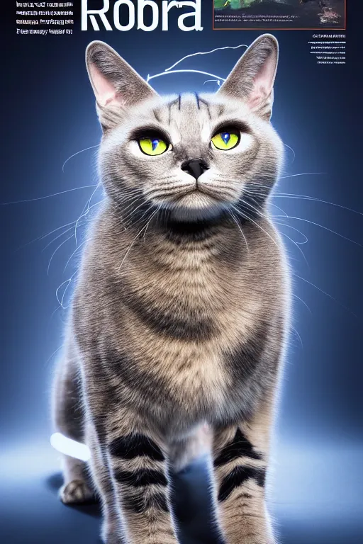 Prompt: realistic detailed photo of the robocat, symmetry, awesome exposition, very detailed, highly accurate, intricate, professional lighting diffracted lightrays, 8 k, sense of awe, science magazine cover