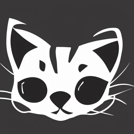 Prompt: vector logo of a cute kitten