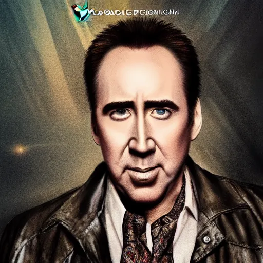 Prompt: nicholas cage starring as God himself, movie cover