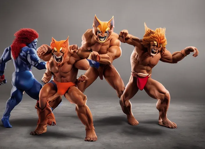 Image similar to thundercats in real life. studio photography picture, realistic