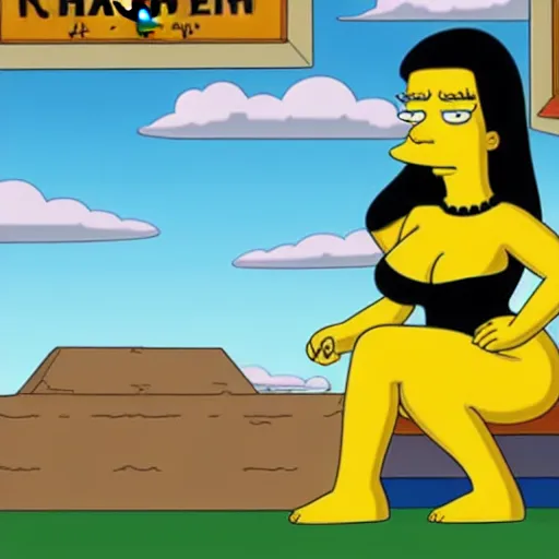 Image similar to kim kardashian in the simpsons super high quality 4k HD