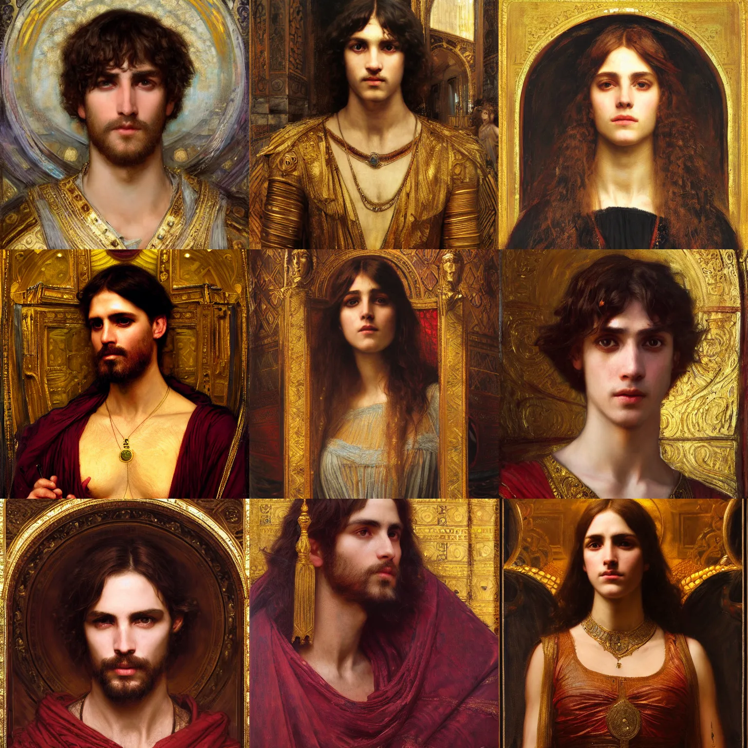 Prompt: golden-eyed king intricate portrait by john william waterhouse and Edwin Longsden Long and Theodore Ralli and Nasreddine Dinet, oil on canvas. Cinematic, hyper realism, dramatic lighting, high detail 8k