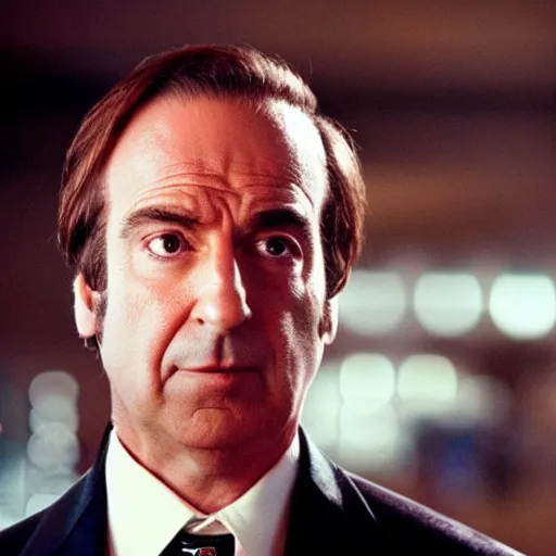 Prompt: still of saul goodman in a martin scorsese movie, 8 0 mm film