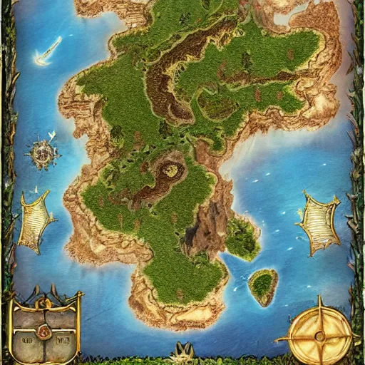 Prompt: fantasy map, high quality image