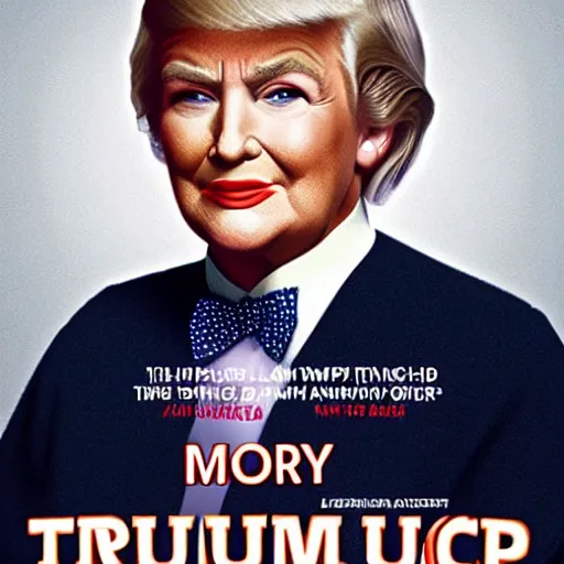 Prompt: donald trump as mrs doubtfire. poster for hollywood blockbuster