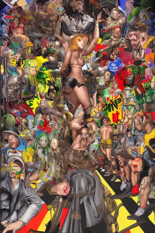 Image similar to place full of tunnel rats. pop art, pixel, hyperrealistic, art by artgerm and richard hamilton and mimmo rottela and bob rafei and kazuma kaneko and bengus and yoshitaka amano, subject point of view with differentiation