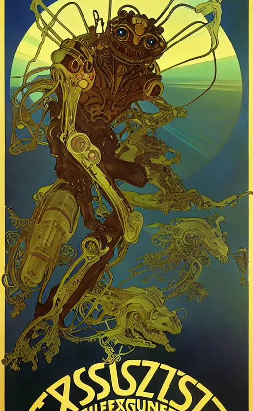 Image similar to exquisite imaginative alien creature poster art, movie art, by lucusfilm, weta studio, alphonso mucha, james jean, frank frazetta, 8 k, denoised