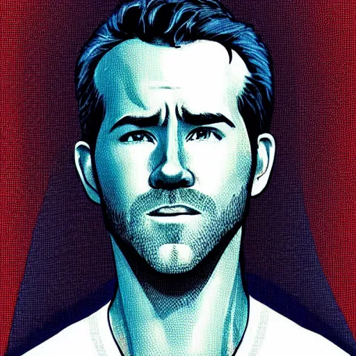 Image similar to “ ryan reynolds retro minimalist portrait by jean giraud, moebius starwatcher comic, 8 k ”