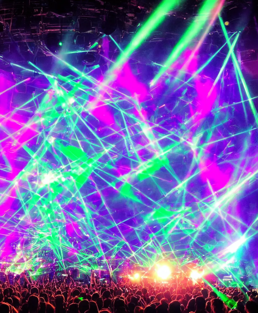 Image similar to concert design rock and roll EDM ultra fans lighting moving lights lasers