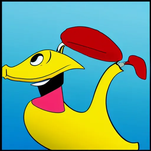 Prompt: banana duck in the style of a 90’s cartoon