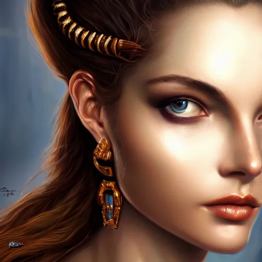Prompt: perfectly - centered close - up portrait - photograph of goddess, the perfect human female specimen, intricate, elegant, super highly detailed, professional digital painting, artstation, concept art, smooth, sharp focus, no blur, no dof, extreme illustration, unreal engine 5, 8 k, by anne stokes