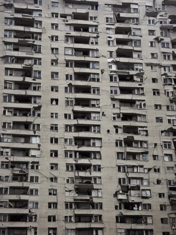 Image similar to Photo of Soviet apartment building, one object