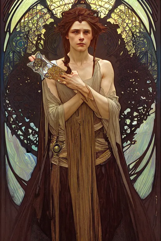 Prompt: The lord of the rings, fantasy, painting by greg rutkowski and alphonse mucha