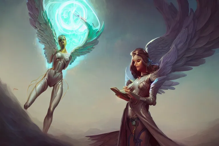 Prompt: a beautiful cybernetic angel by pete mohrbacher and artgerm and wlop, digital art, highly detailed, intricate, fantasy, mystical, Trending on Artstation HQ, deviantart, unreal engine, 4K UHD image