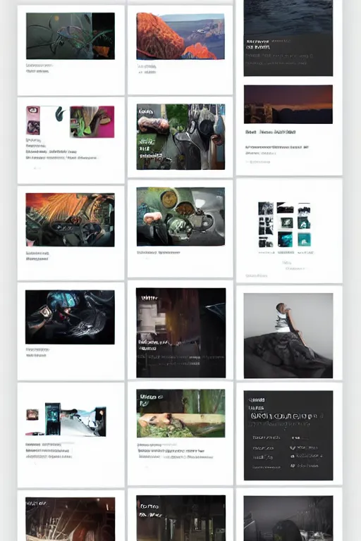 Image similar to website layout for digital artist, clean modern colorful ui