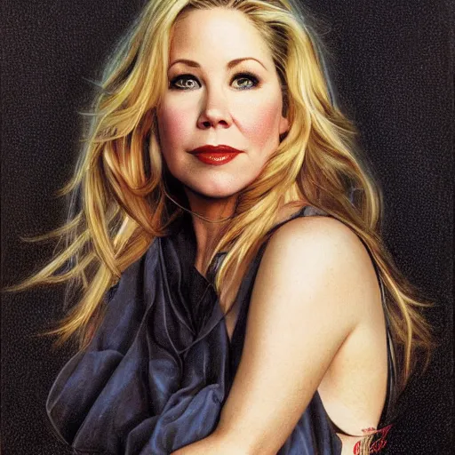 Image similar to Christina Applegate, by Mark Brooks, by Donato Giancola, by Fiona Stephenson, by Lawrence Malstaf