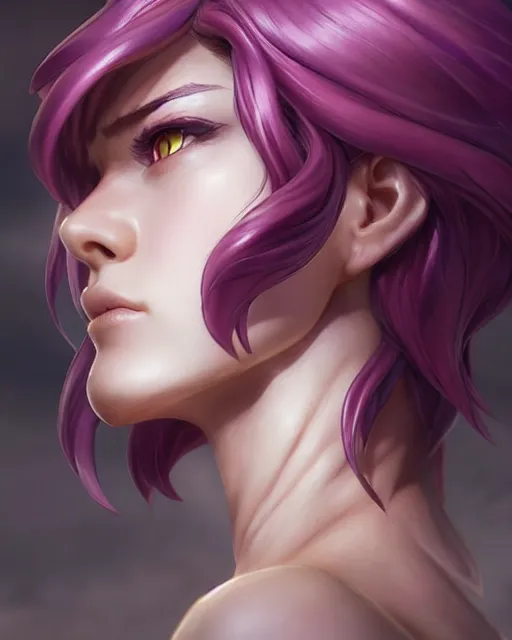 Image similar to portrait Evelyn character league-of-legends game flamed hair sharp fine-face, pretty face, realistic shaded Perfect face, fine details. Anime. Evelyn character league-of-legends game realistic shaded lighting by katsuhiro otomo ghost-in-the-shell, magali villeneuve, artgerm, rutkowski Jeremy Lipkin and Giuseppe Dangelico Pino and Michael Garmash and Rob Rey