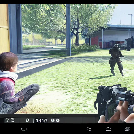 Prompt: screenshot of video game call of duty, inside elementary school, children are sat down at their desks learning