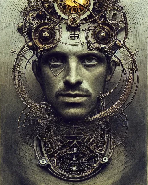 Image similar to epic portrait of victorian man scientist, steampunk, highly detailed, intricate details, symmetry, golden ratio, hyperrealistic, photorealistic, by rutkowski and beksinski