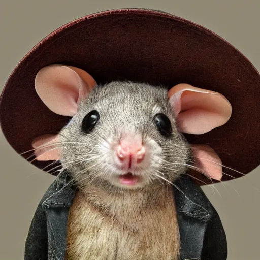 Prompt: rat with a cowboy hat